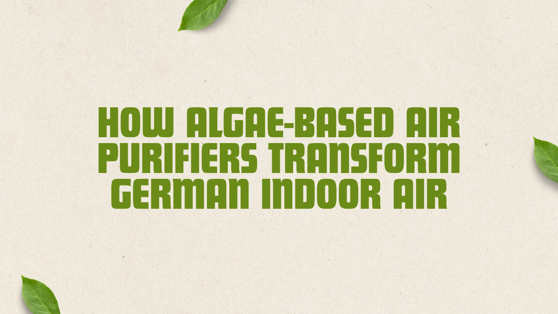 Algae-Based Air Purifiers Transform German Indoor Air